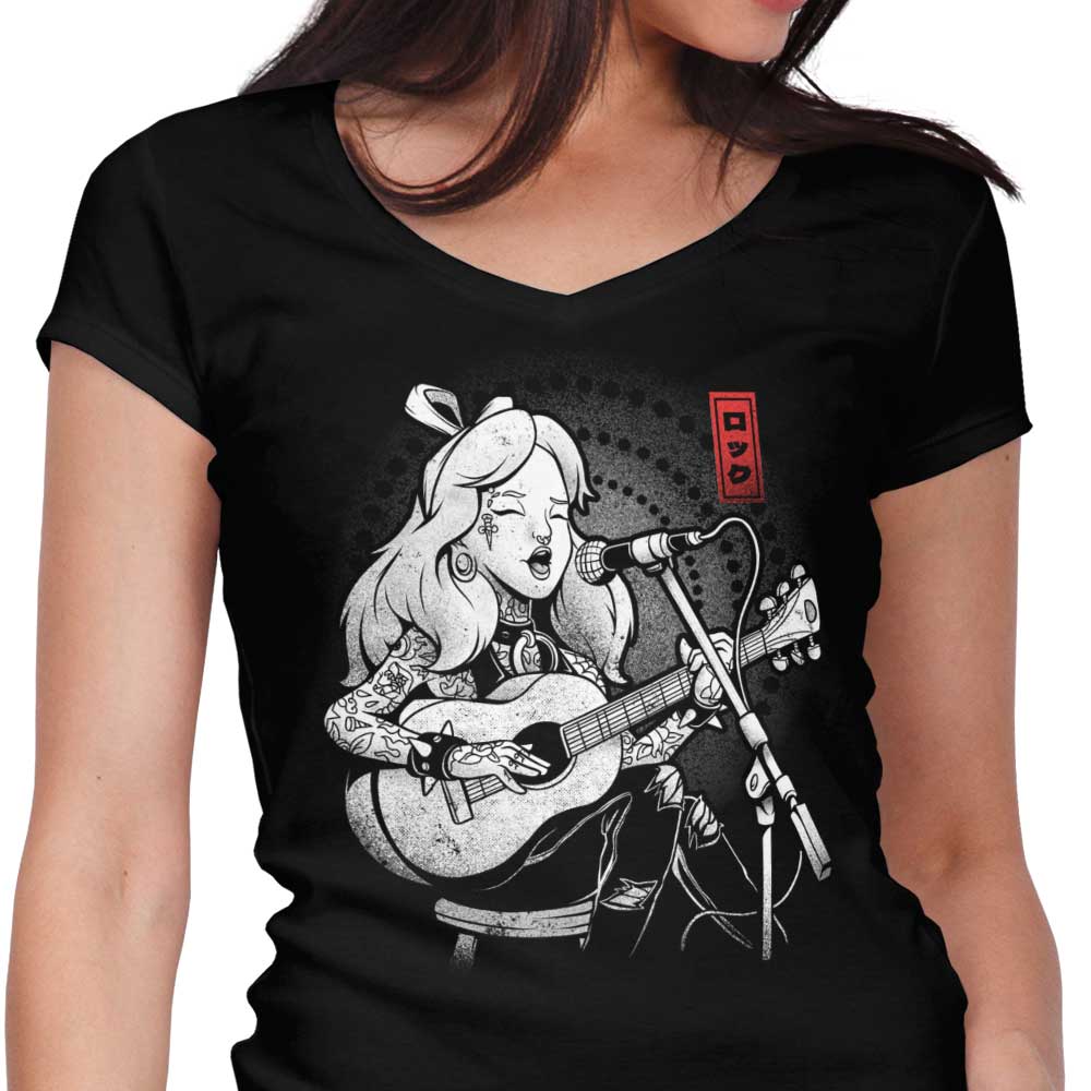 Women's Enchanting Wonderland Song V-Neck Top