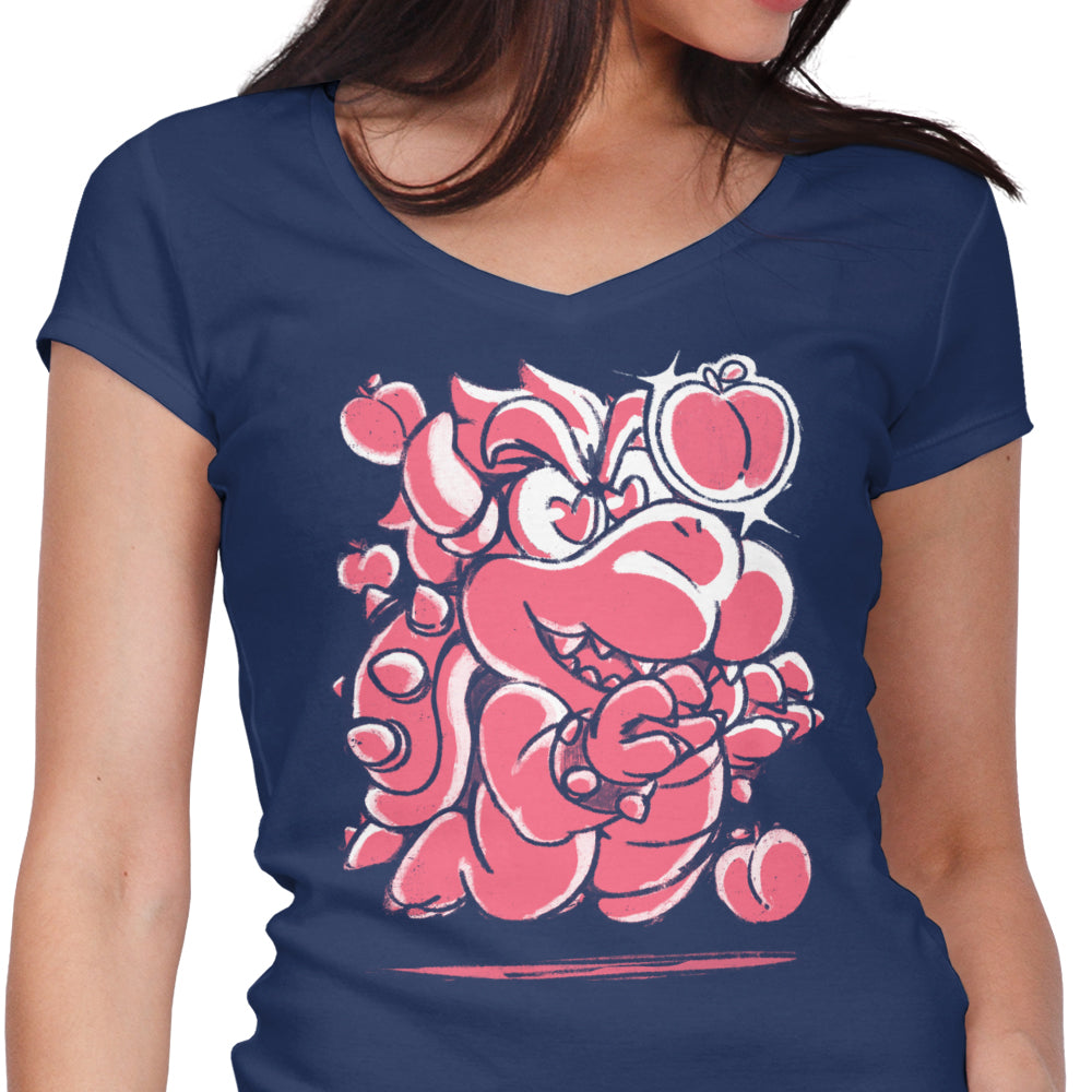 Women's Fashionable V-Neck Peaches Love Top