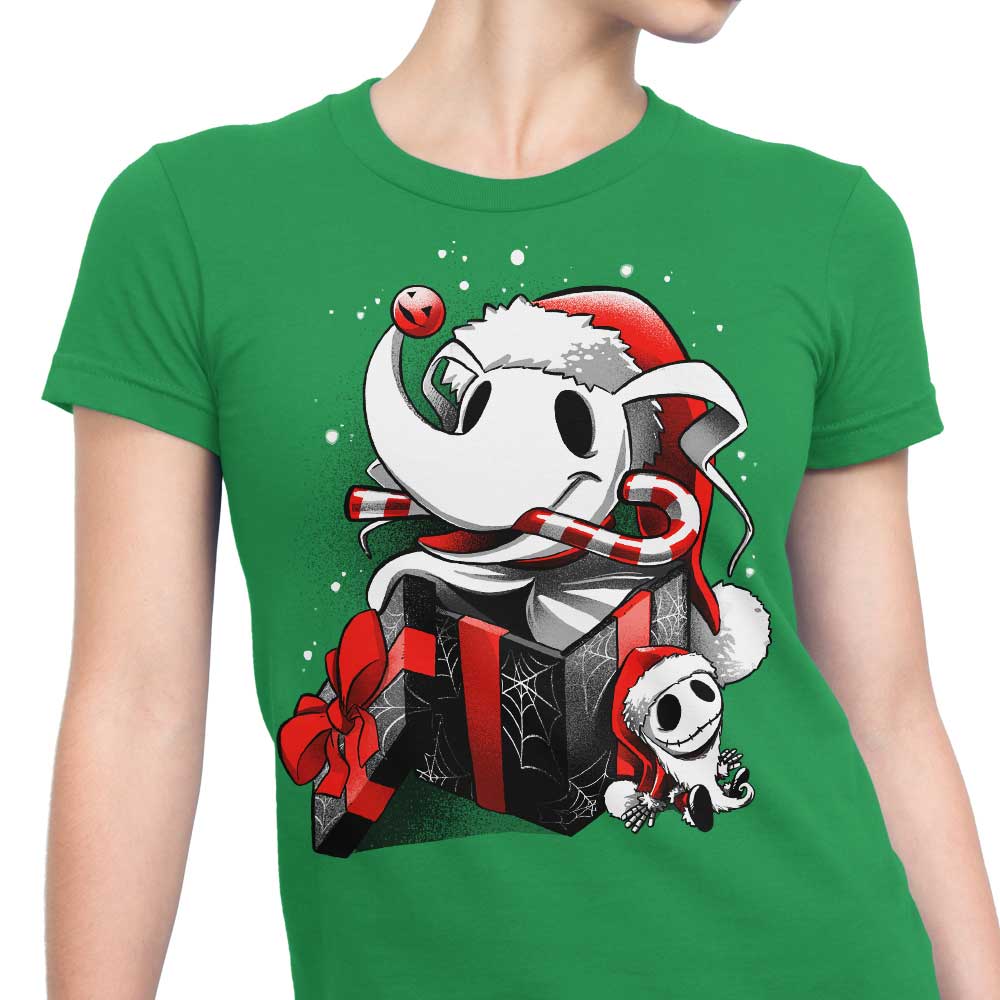 Alemaglia Women's Christmas Ghost Dog T-Shirts - S to 4XL