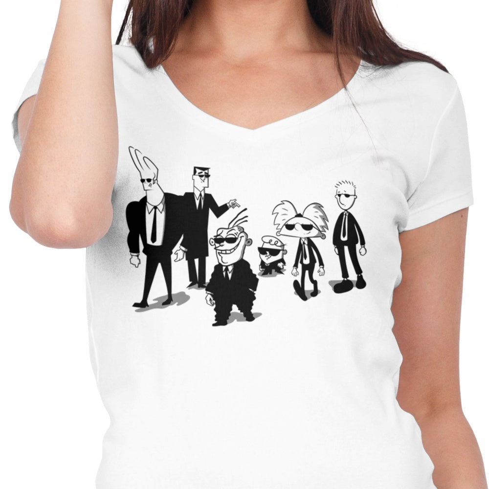 Stylish Demonigote Women's V-Neck Reservoir Cartoons T-Shirt