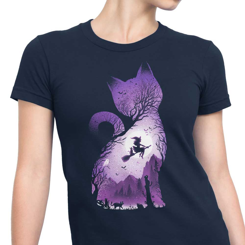 Alemaglia's Witch's Cat Women's Stylish Cotton T-Shirts