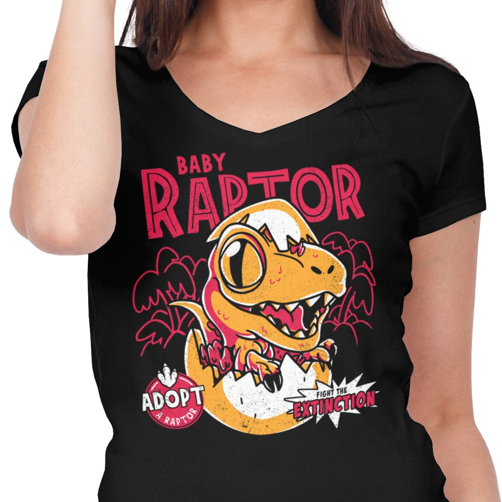 Women's V-Neck Baby Raptor T-Shirt
