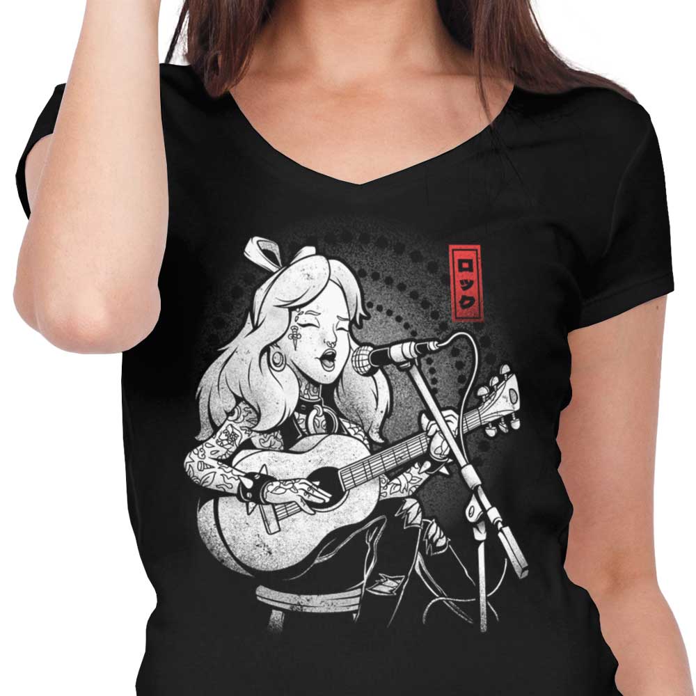 Women's Enchanting Wonderland Song V-Neck Top