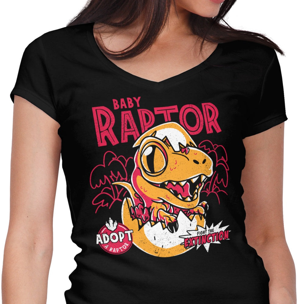 Women's V-Neck Baby Raptor T-Shirt