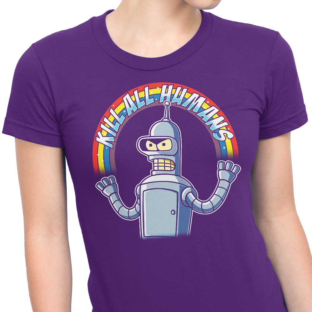 Gleaming Metal Robot Design Women's Clothing Apparel