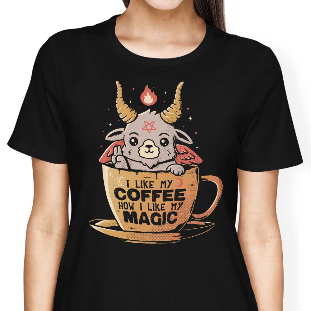 Elegant Black Coffee Women's T-Shirts in Various Sizes