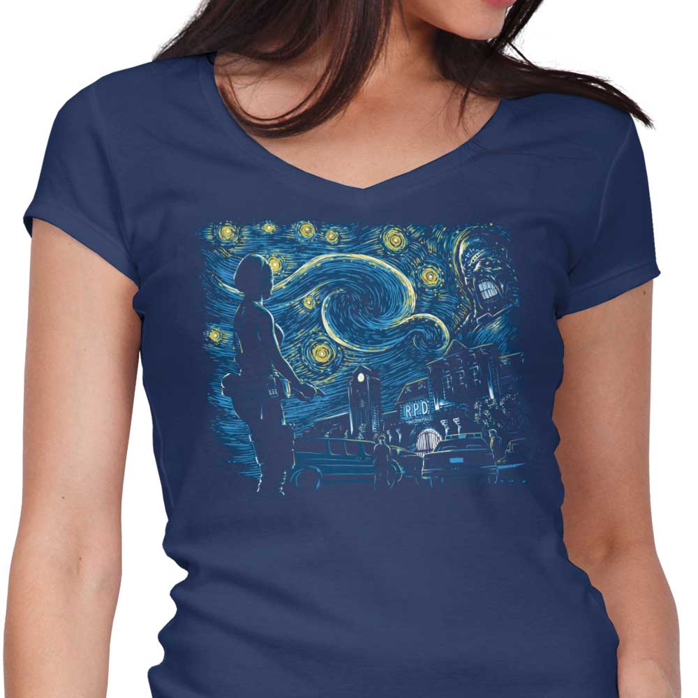 Enchanting Starry Evil Women's V - Neck T - Shirt