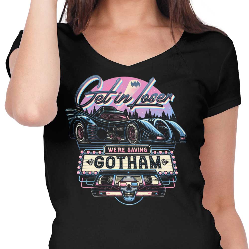 Women's Stylish V-Neck Tee - Saving Gotham Design