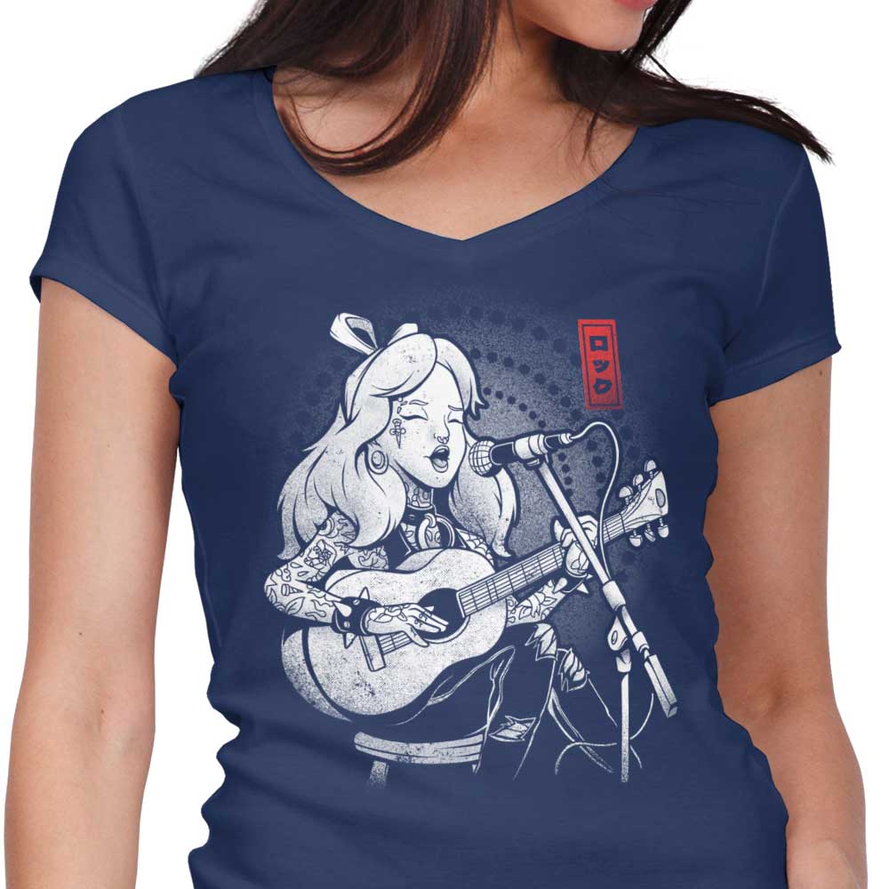 Women's Enchanting Wonderland Song V-Neck Top