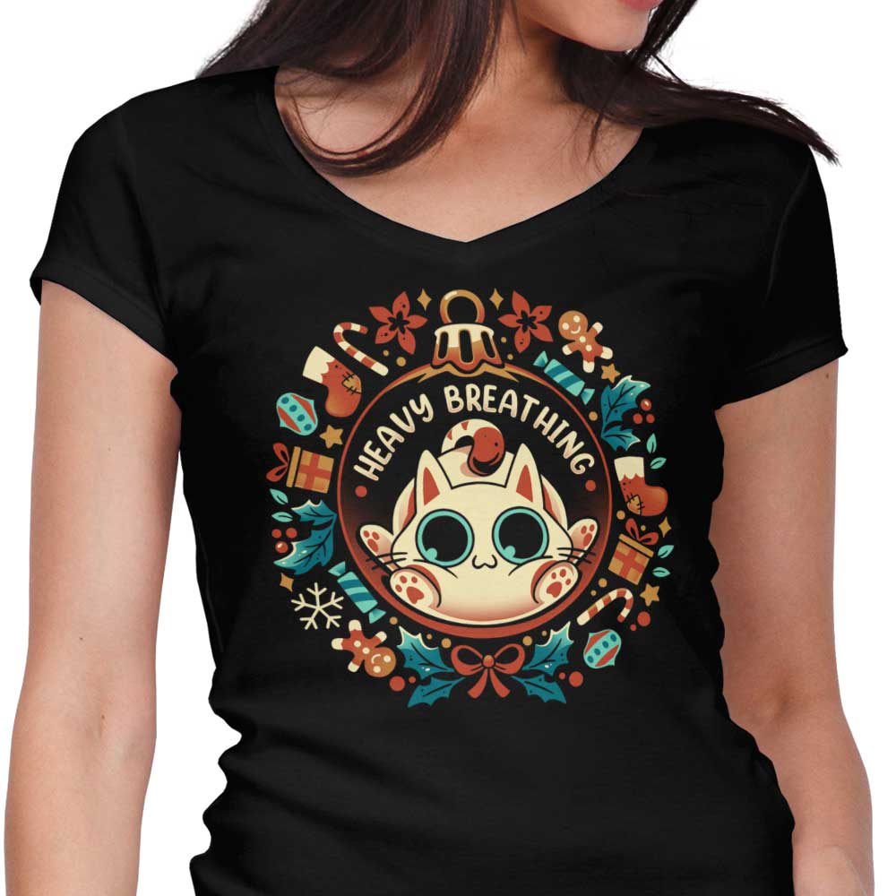 Women's Cat - Resistant V - Neck Christmas Top