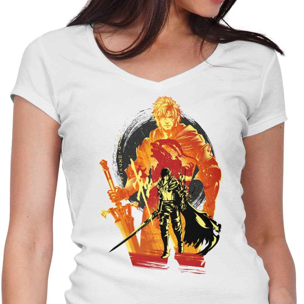Rosaria's First Shield - Women's Stylish V-Neck Garment