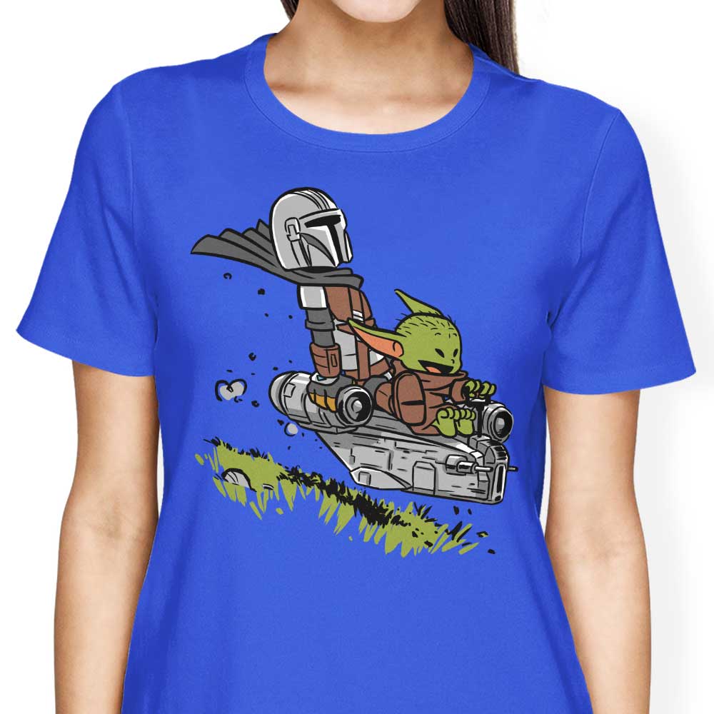 AlbertoCubatas 'Mando and Child' Women's Stylish Cotton Apparel