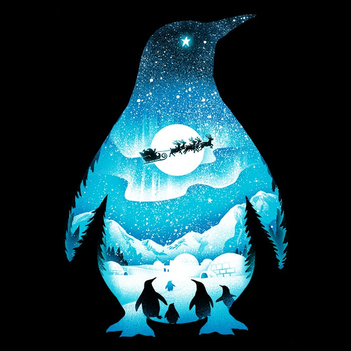 Stylish Women's V-Neck Christmas Penguin Top