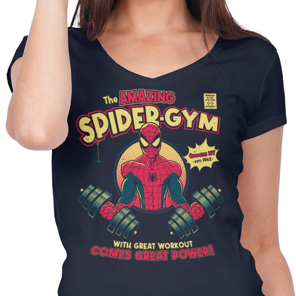 Spider Gym Women's V-Neck T-Shirt for Fitness Enthusiasts
