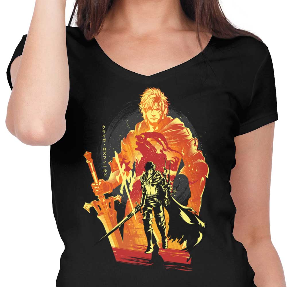 Rosaria's First Shield - Women's Stylish V-Neck Garment