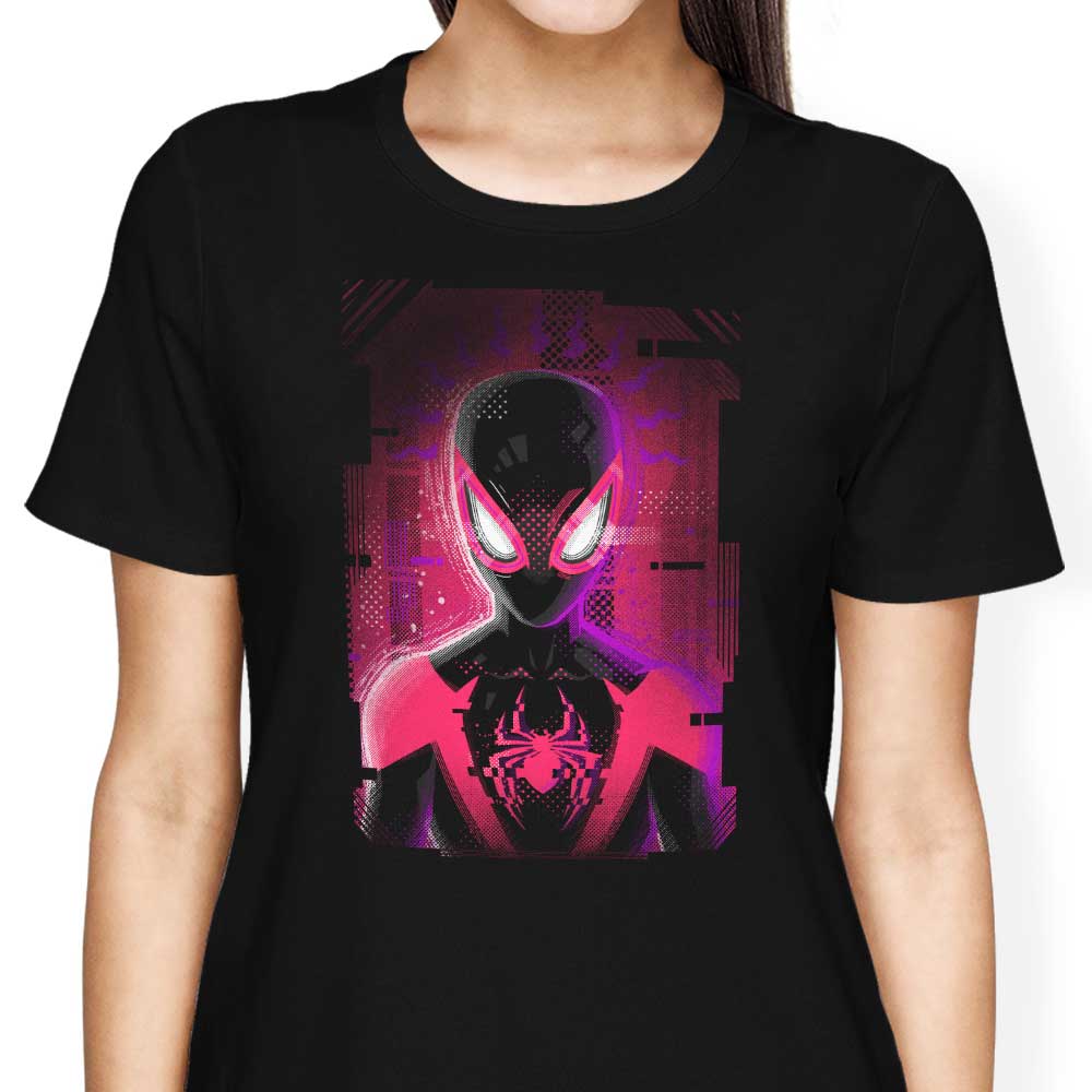 Glitched Morales Women's Fashionable T-Shirts in Various Sizes