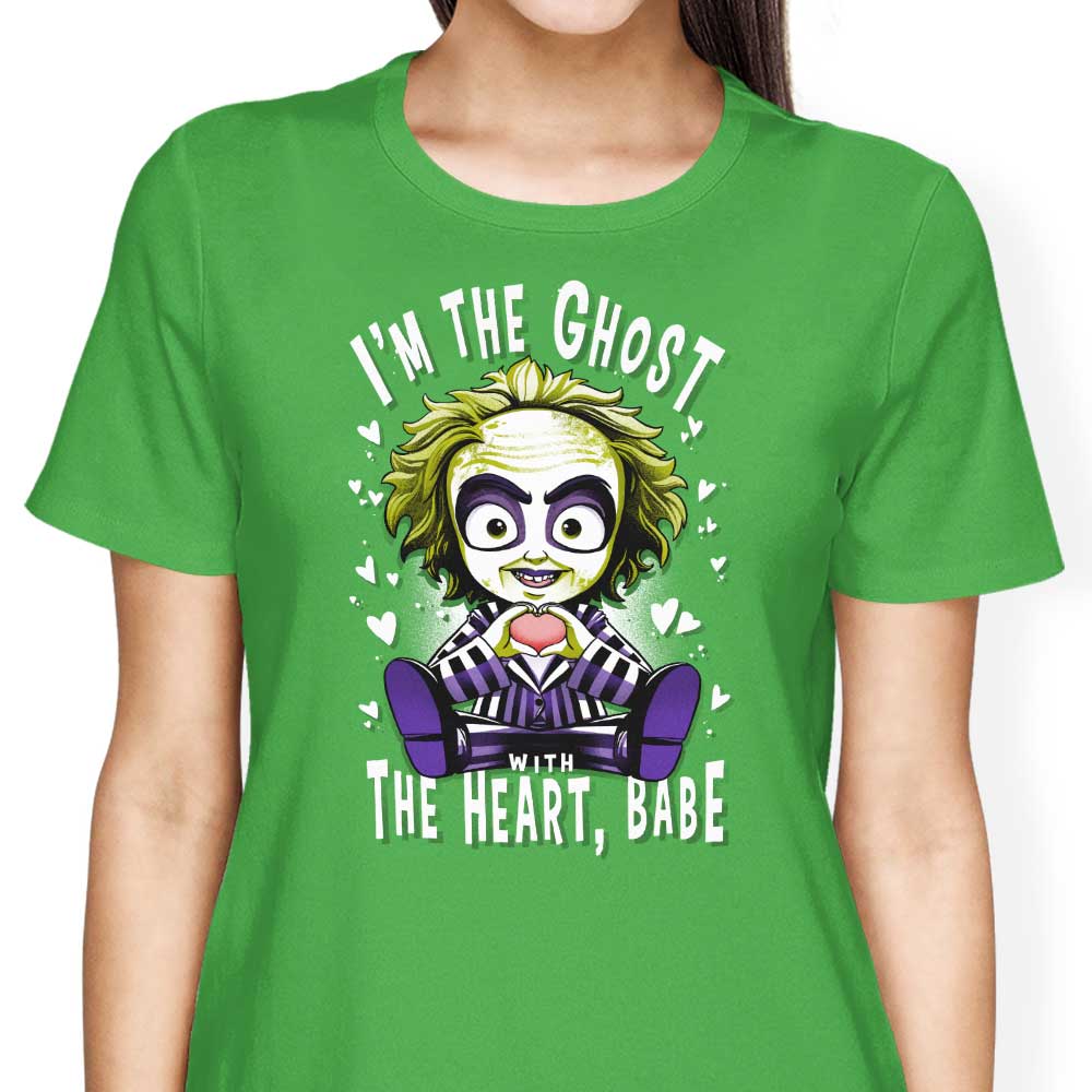Alemaglia's Hearty Ghost Women's T-Shirts in Various Sizes