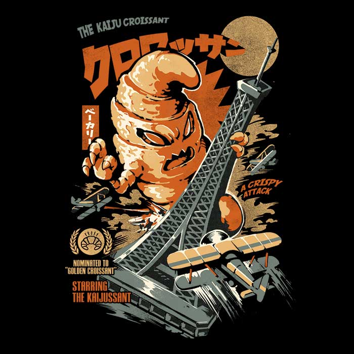 The Kaiju Croissant Women's Fashion Apparel - T-Shirts and Premium T-Shirts