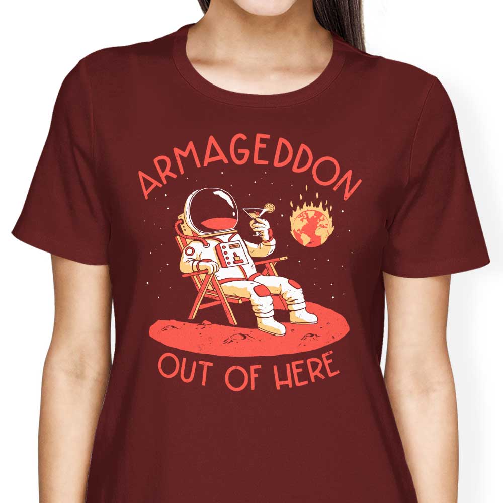 DinoMike's Armageddon Out of Here Women's Fashionable T - Shirts