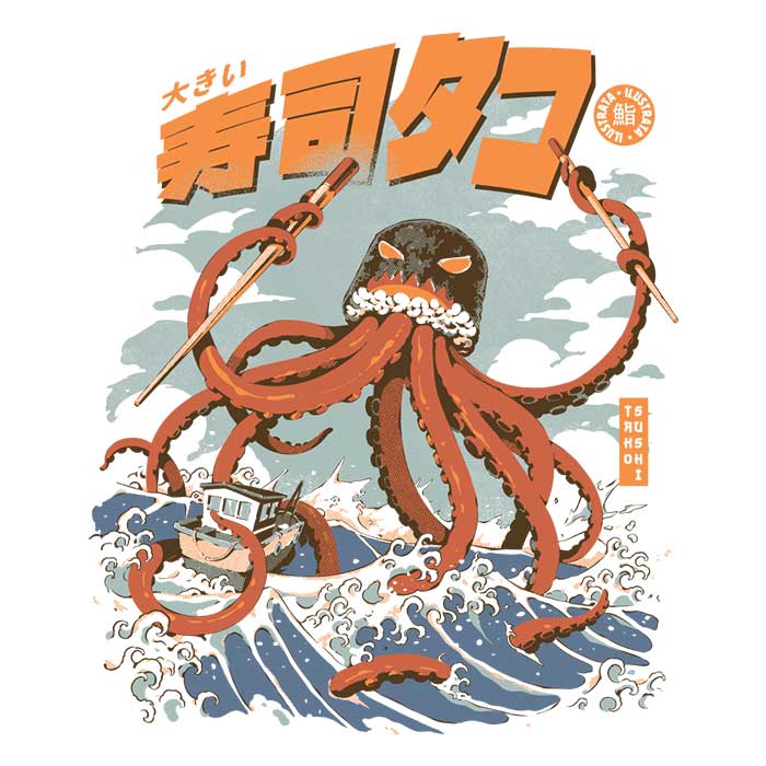 Ilustrata's Tako Sushi Women's Comfortable Cotton T-Shirts