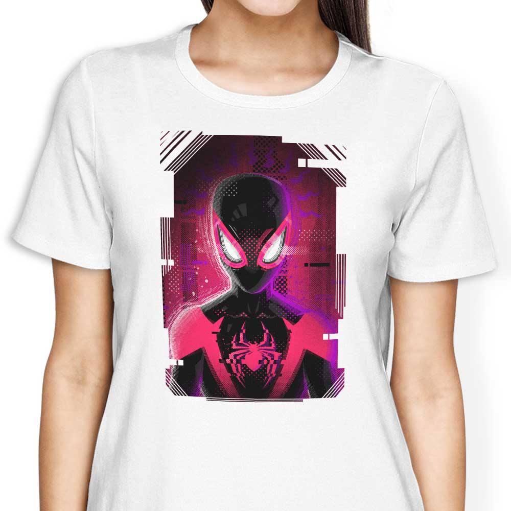 Glitched Morales Women's Fashionable T-Shirts in Various Sizes