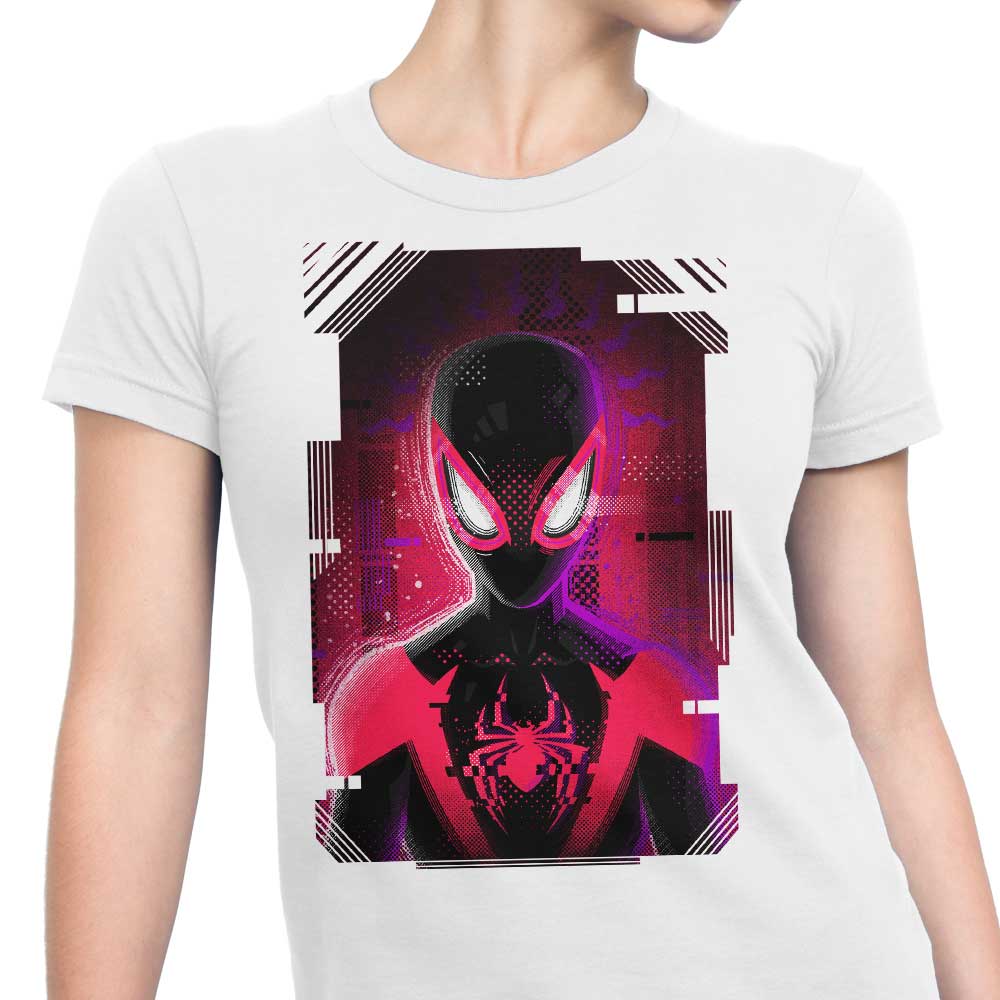Glitched Morales Women's Fashionable T-Shirts in Various Sizes