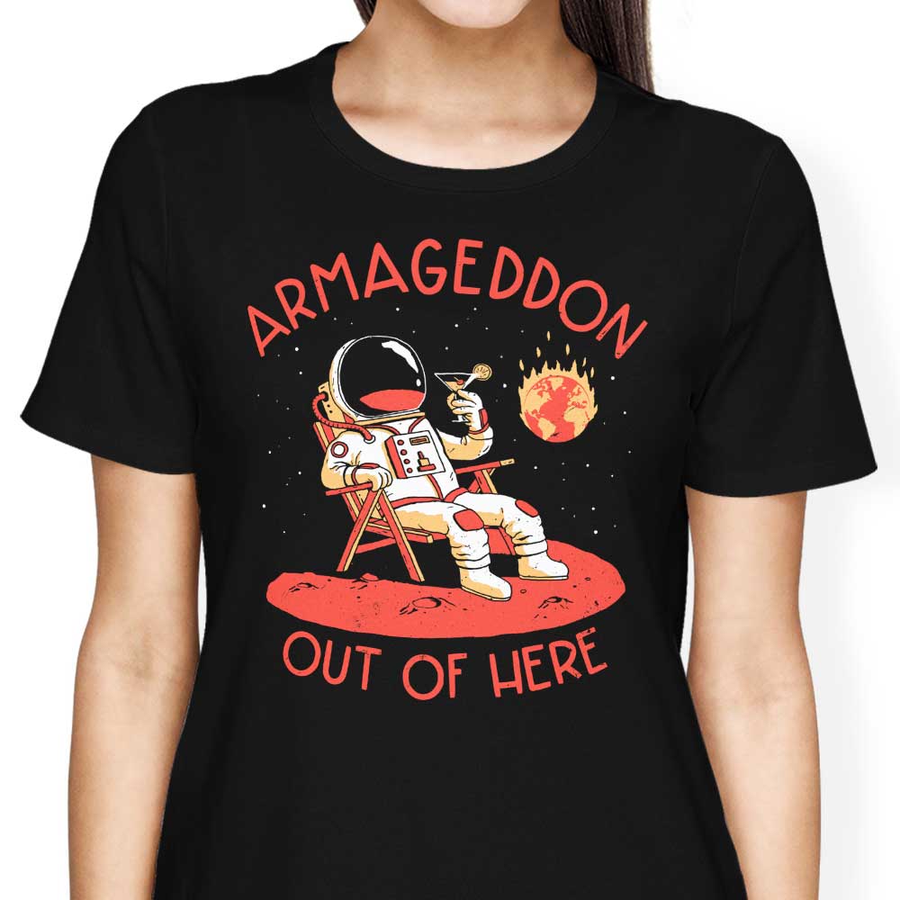 DinoMike's Armageddon Out of Here Women's Fashionable T - Shirts